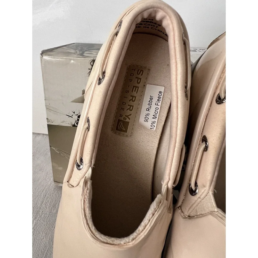 Sperry GET WET‎ Boat Deck Shoes Women 6M Cream Rubber Clogs 9239849 NEW BOX Vtg